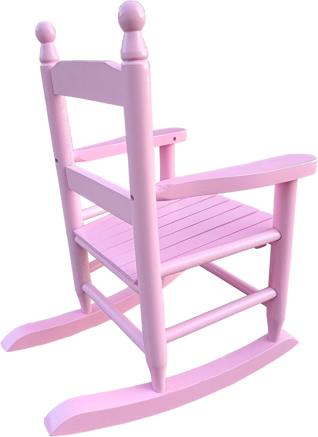 i-POOK High Back Wood Rocking Chair for Children, Porch Rocker Chair for Backyard, Fire Pit, Lawn, Garden, Outdoor and Indoor, Light Pink