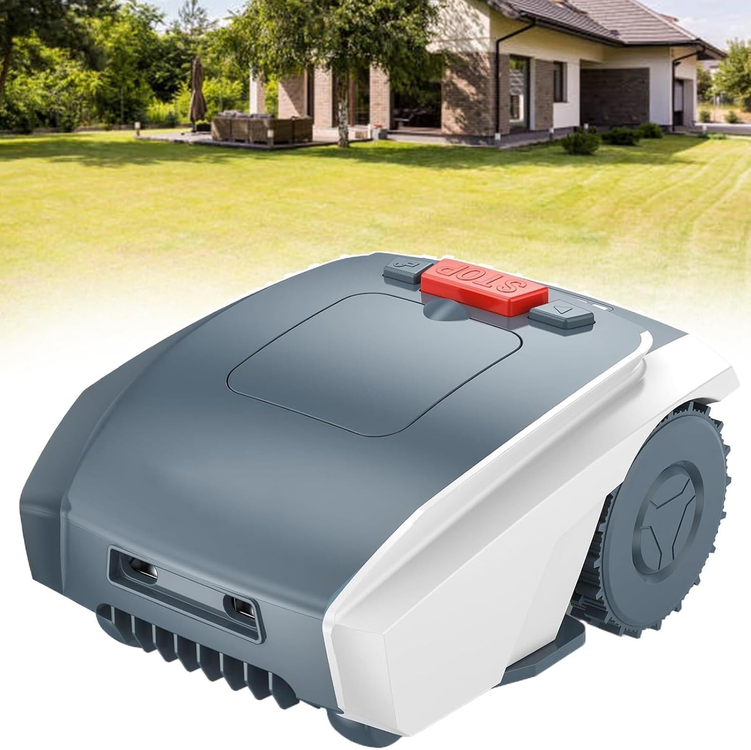 Robotic Lawnmower - Fully Automatic Robot Mower with Auto Charging Docking Station - 20V MAX 2.0Ah Lithium-Ion Battery Convenient app Control. Quietly Safely cuts up to sqm, 1500m2