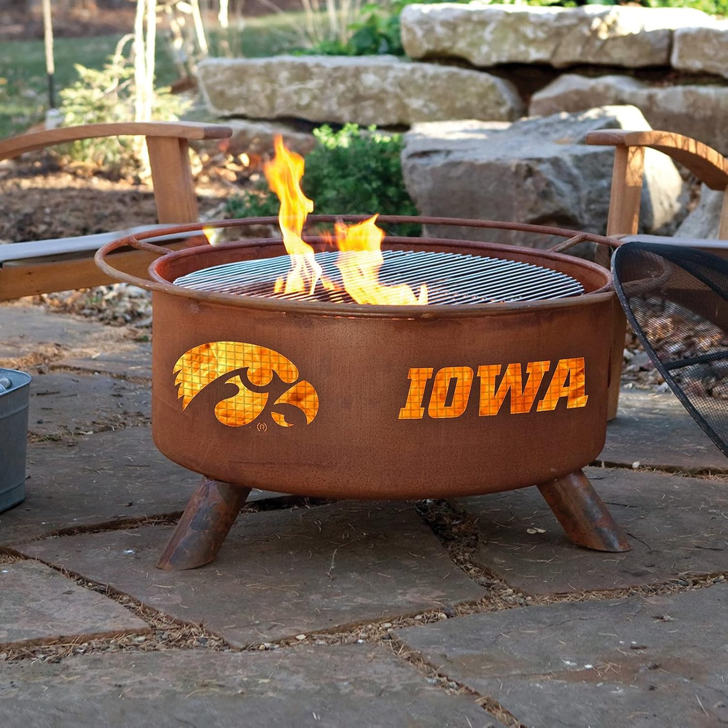 Patina Products F241 Iowa Steel Outdoor Fire Pit - 24 x 24 x 11 inch - Natural Rust Patina Finish