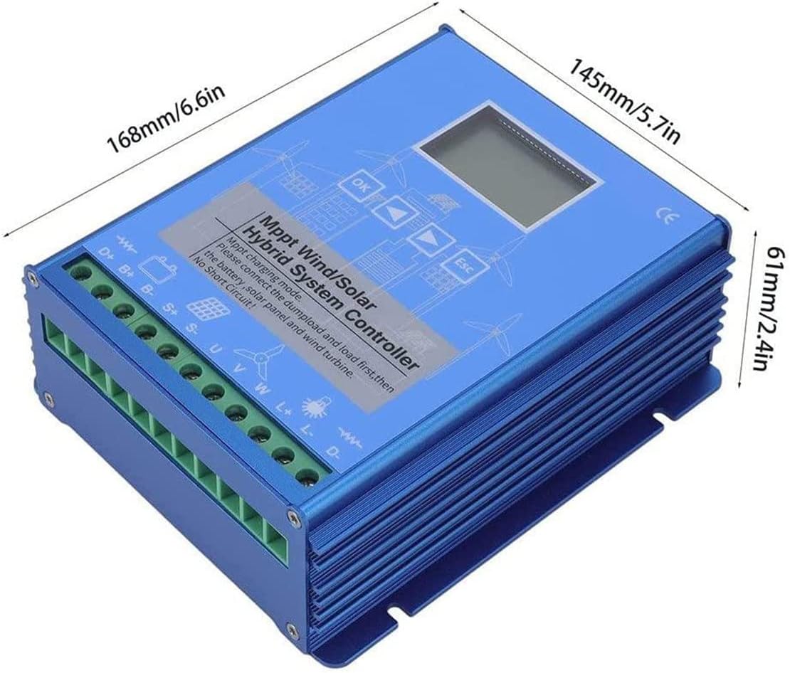 2000W/4000W/6000W MPPT Solar Charge Controller 12V/24V/48V Intelligent Identification Buck Wind Hybrid System Charge Controller Solar Panel Battery Regulator with LCD Display,6000W-24V