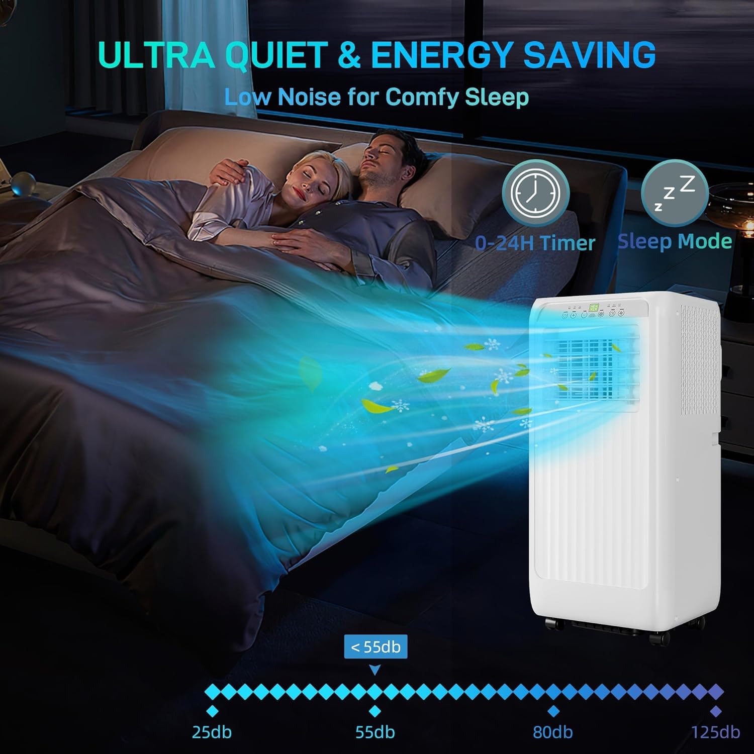 Portable Air Conditioner, 10000 BTU AC Unit 3-In-1 for Rooms Up to 450 Sq.Ft, Remote Control, 24H Timer, Window Kit Included, Ideal for Bedroom, Office, Home, White