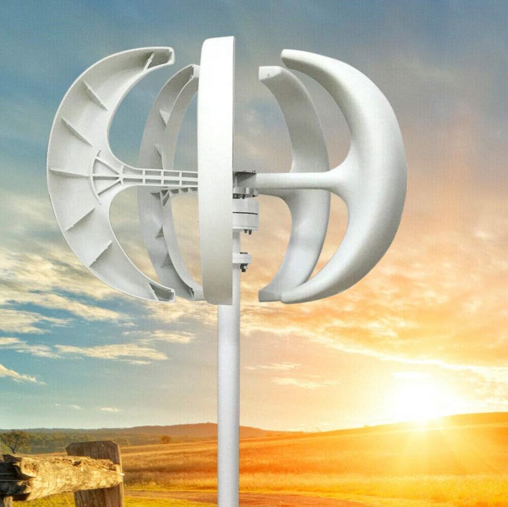Vertical Wind Turbine Generator Kit - 400W 600W 800W 1000W 1200W DC 12V/24V, Home Renewable Energy Equipment, Efficient Electricity Production for Off-Grid Power Solutions