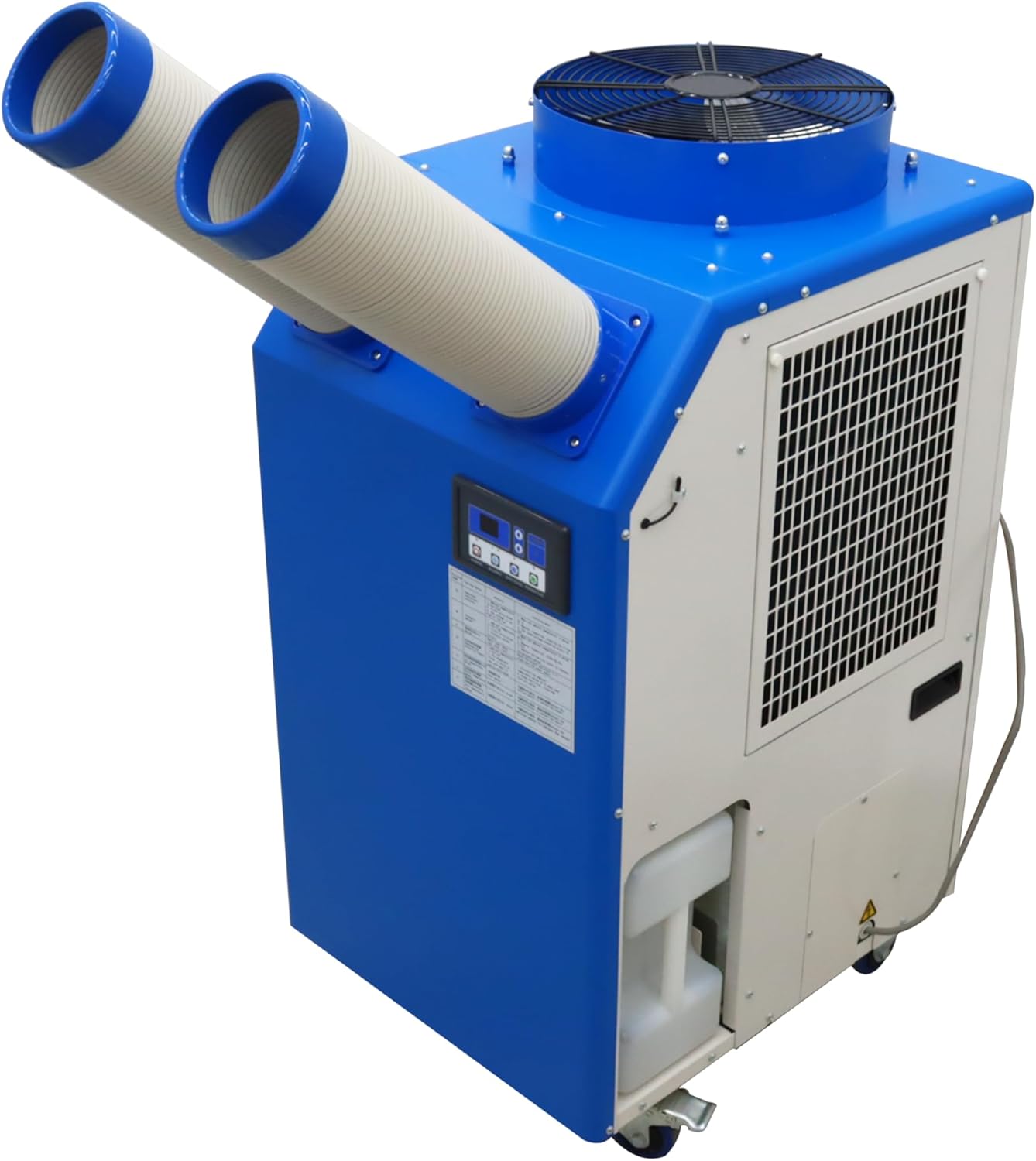 220V Industrial Portable Air Conditioner Air Flow 780m³/h with Wheels 14L Tank Double Column 1800W Commercial Spot Cooler Adjustable Outlet Ideal for Insititute Workshops Outdoor Events