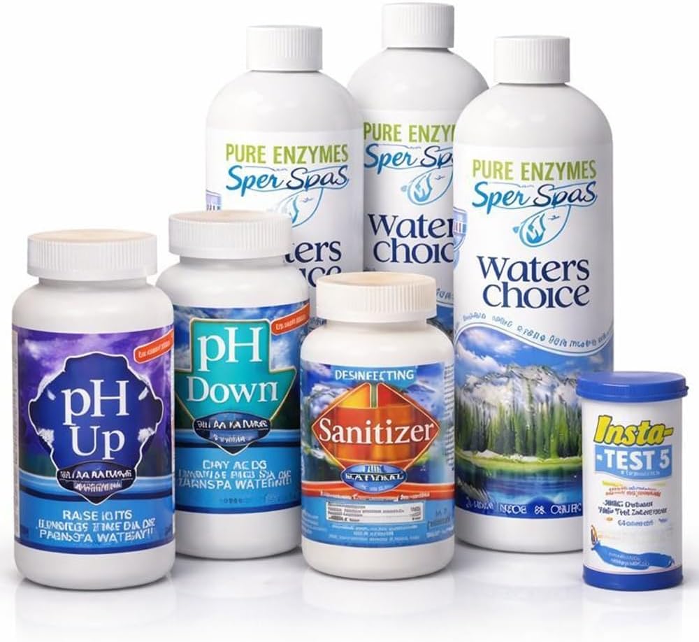 Waters Choice Complete Hot Tub Chemicals 3-Month Starter Kit-All-in-One Water Clarifier, Chemical-Free Spa Kit for Easy Water Care in Hot Tubs & Jacuzzis