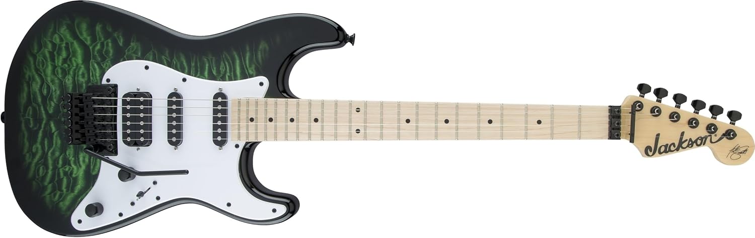Jackson X Series Signature Adrian Smith SDXQM Electric Guitar - Transparent Green, Maple Fingerboard