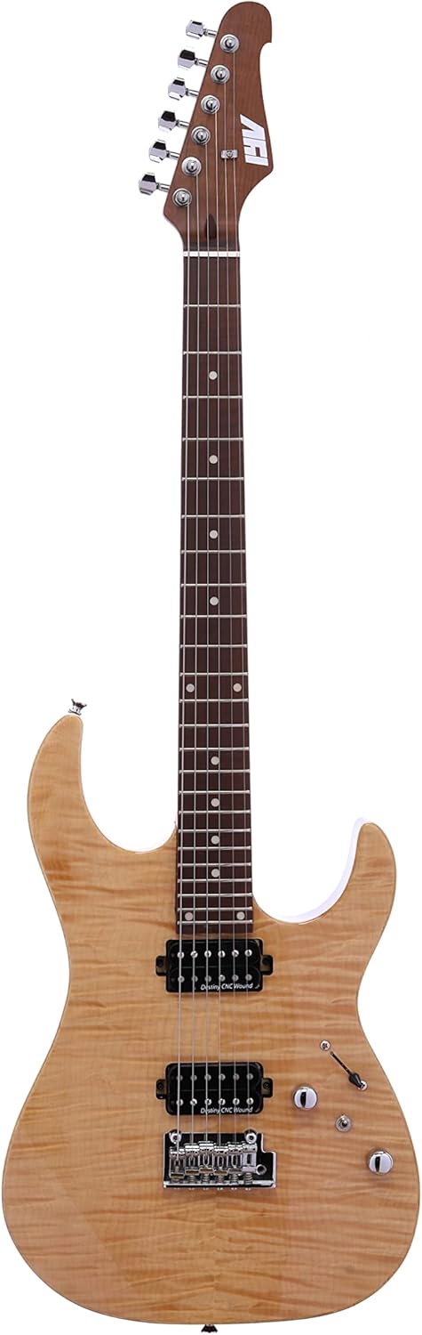 IYV- IS-400-HH Solid Body with Flame Maple, H-H Pickup Configuration, Natural
