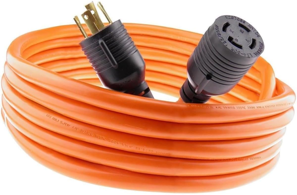 30 Amp 10 FT NEMA L14-30 4 Wire 10 Gauge 125/250V Generator Power Cord Fast, Replacement for Nema OEM