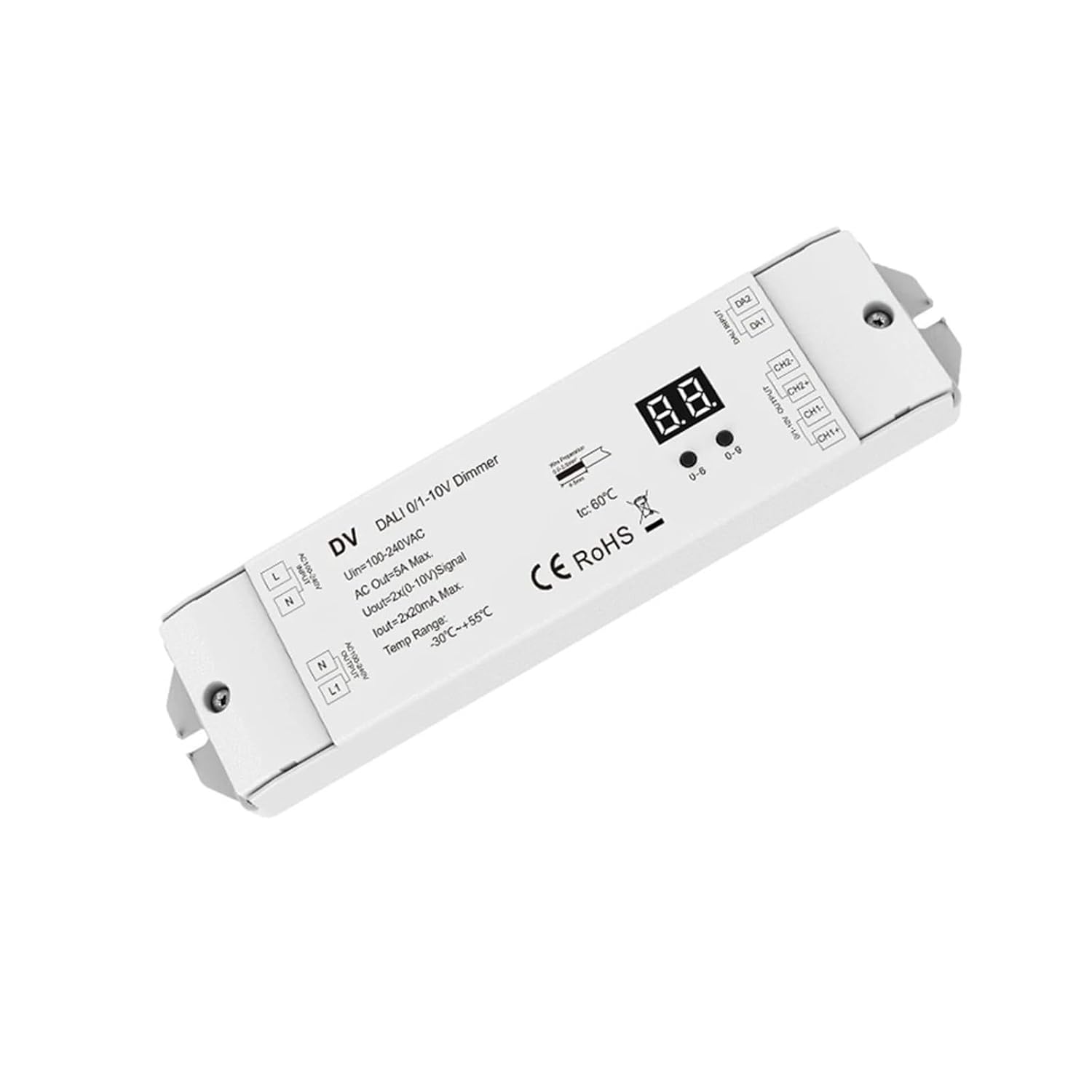 DALI dimmer DV DT5 100-240VAC 2CH*20mA 2 Channels 0/1-10V Output