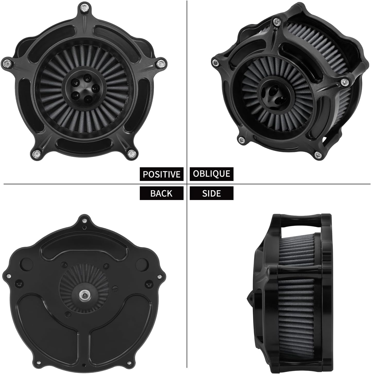 Air Filter Air Cleaner Intake Replacement Kit for Motorcycle Accessories Fit for Harley Sportster XL 883 1200 2004-2022 (Black Housing Gray Filter Element)