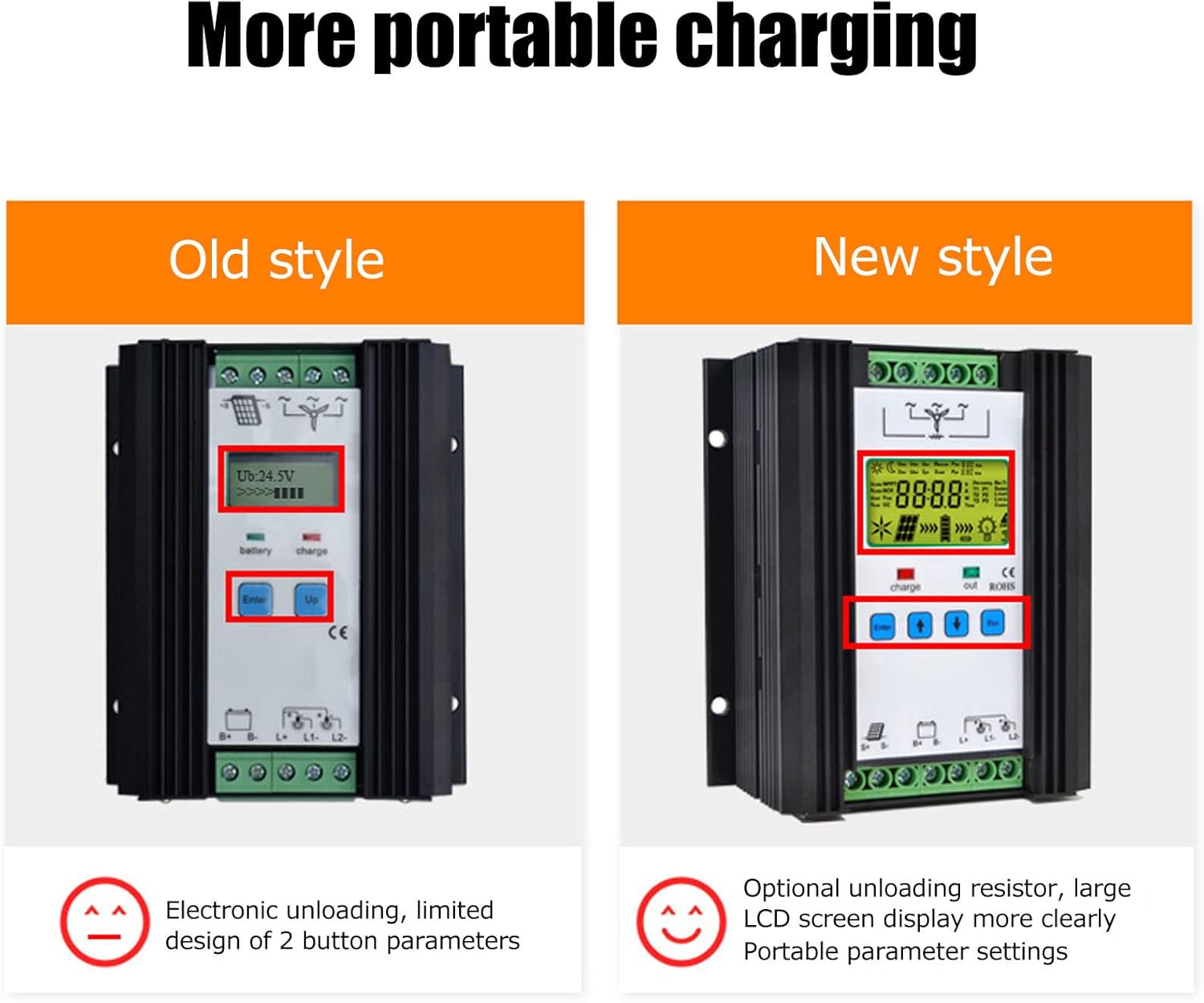 600W Wind Solar Hybrid Controller, 25A PWM Digital Regulator with LCD Display, Aluminum Alloy Heat Sink for Off Grid Power Systems
