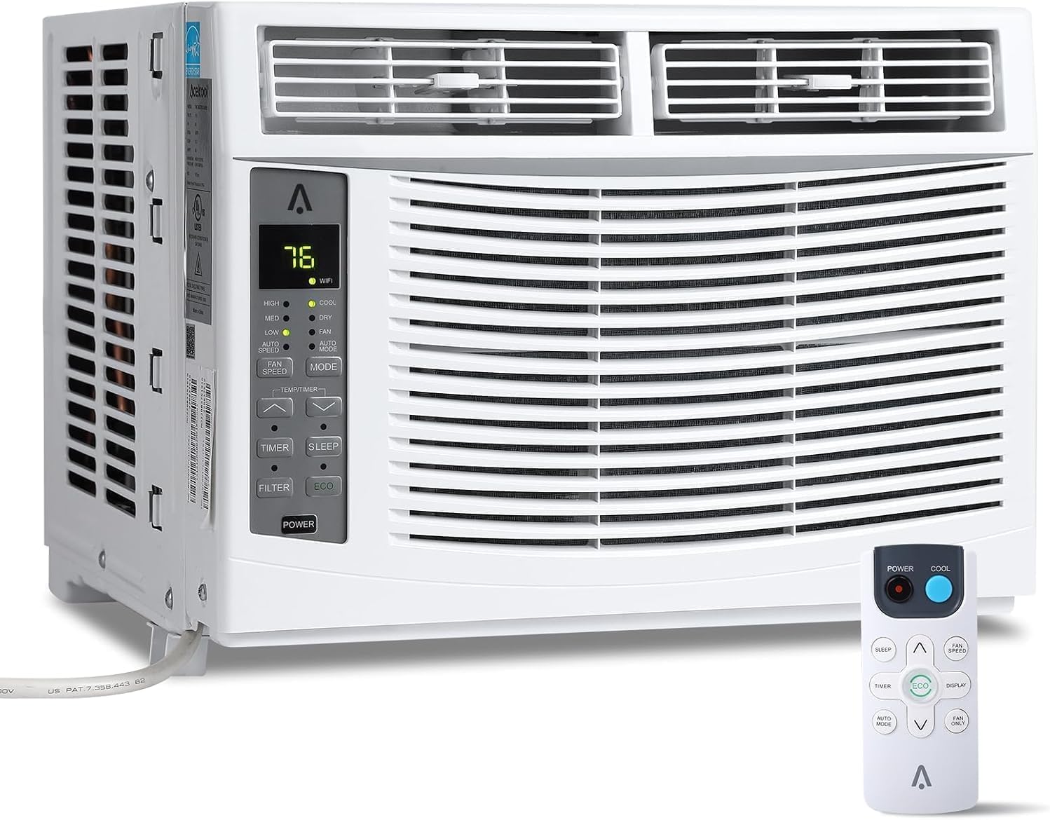 6000 BTU Window Air Conditioner with WiFi, Energy Saving Window AC Unit with Remote & App Control & Timer Function & Easy Install Kit, for Rooms up to 250 Sq.Ft