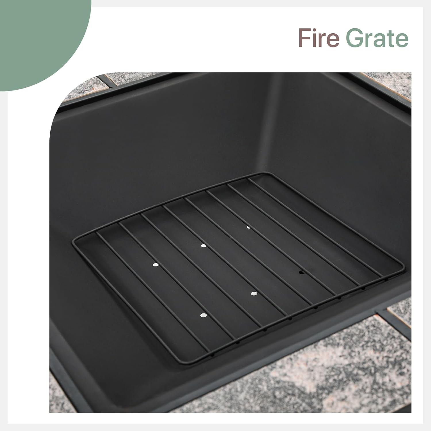 Patio Fire Pit Table, Heavy Duty Square Firepit for Outside 30 Inch Wood Burning Fire Pits Table with Cover Poker & Grate for Outside Heating, Bonfire and Picnic