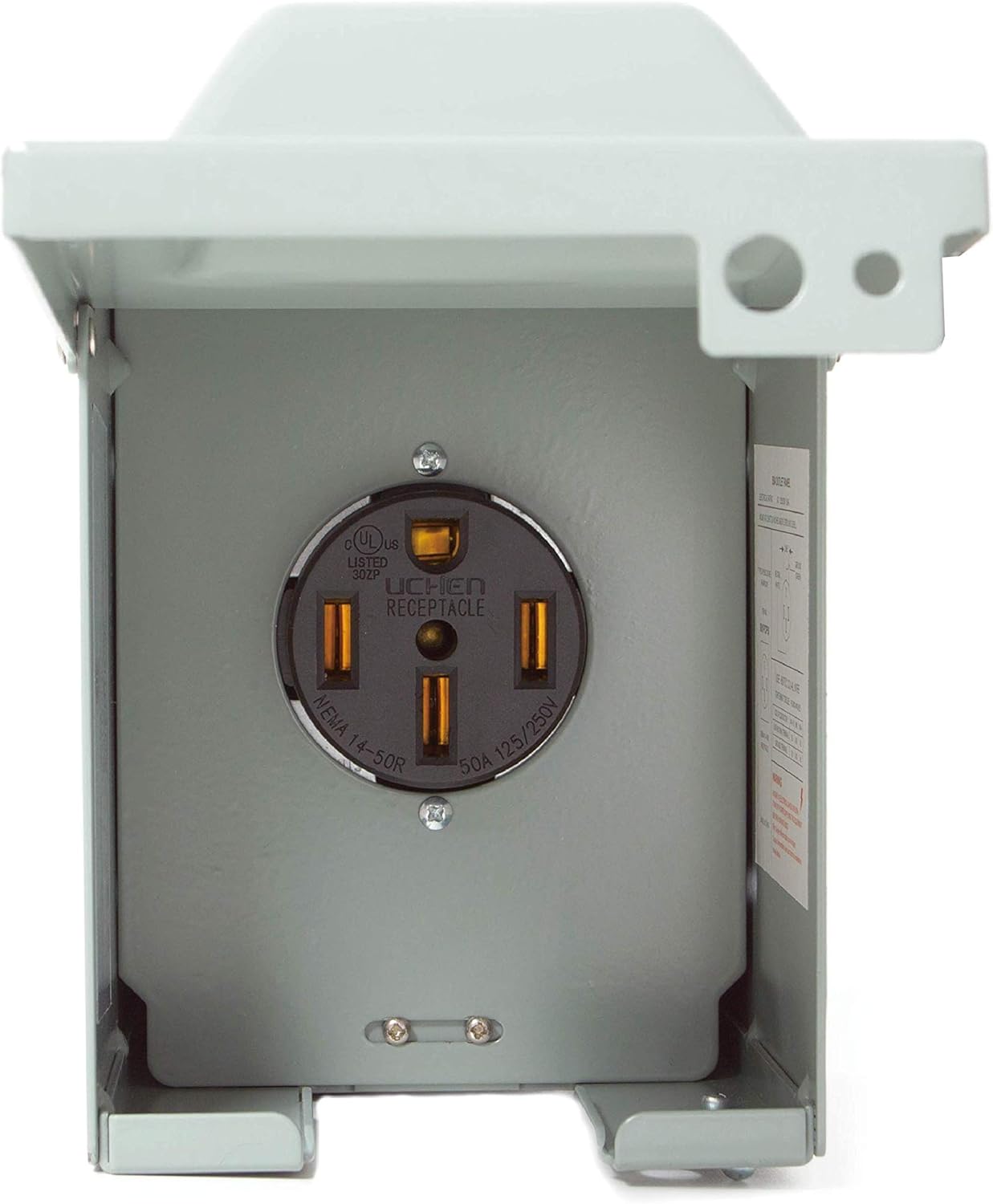 Sintron RV Power Outlet Box, 50 Amp 125/250 Volt, NEMA 14-50R Receptacle, Enclosed Lockable Weatherproof Outdoor Electrical, ETL Listed, for RV Camper Travel Trailer Motorhome Car Generator