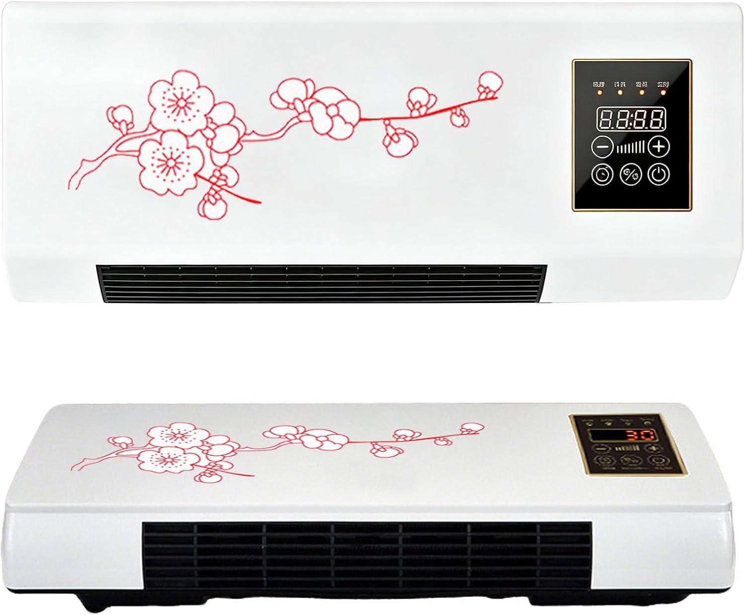 Portable Air Conditioner 2 In1 Mini Wall Mounted Smart Cooling and Heating Air Conditioner Fan for Bedroom Heater AC Unit Heating System Combo for Bathroom Office, RV(Red)