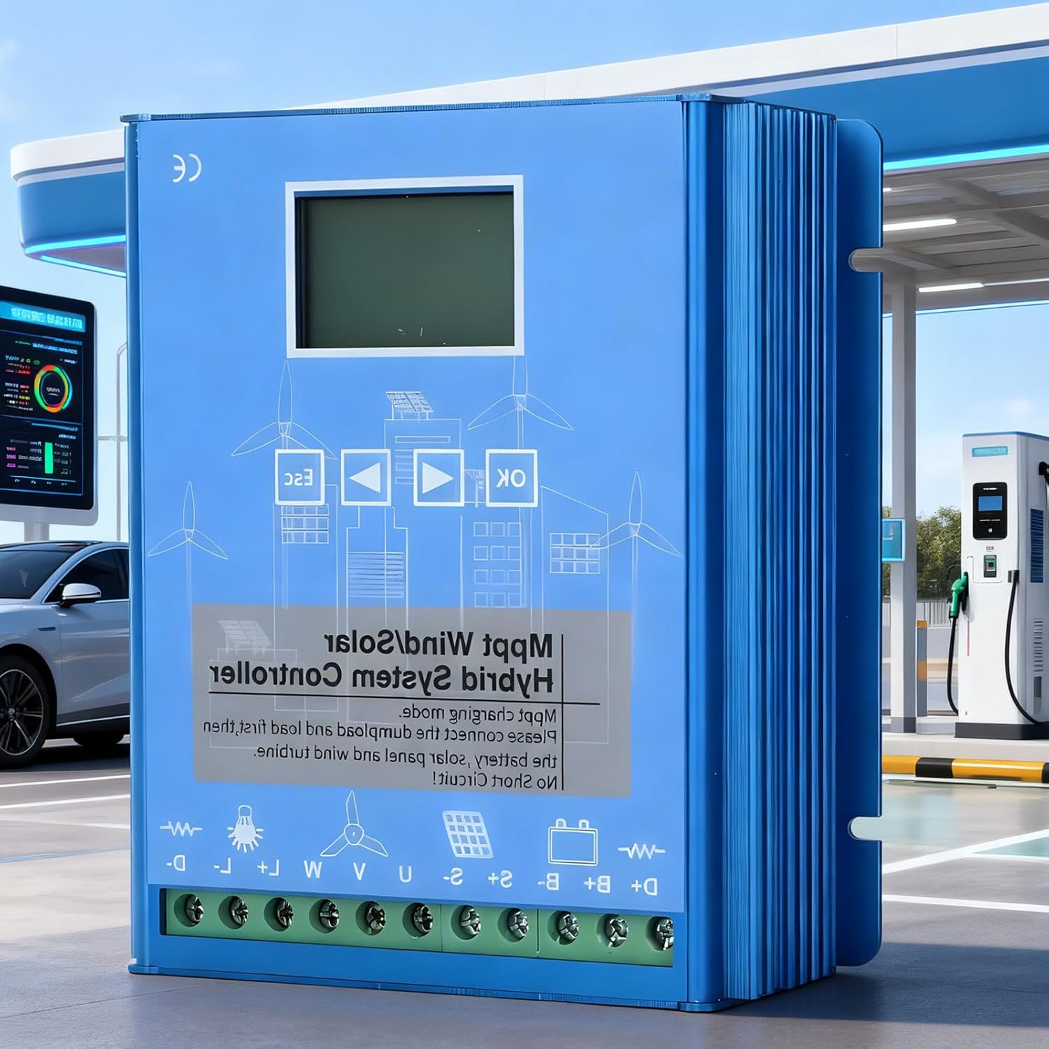 Wind Solar Turbine Generator Controller,w/Unloading Resistor,12V 24V 48V Off Grid MPPT Wind Solar Hybrid Charge Controller,for Surveillance Cameras 24V/48V(Auto)