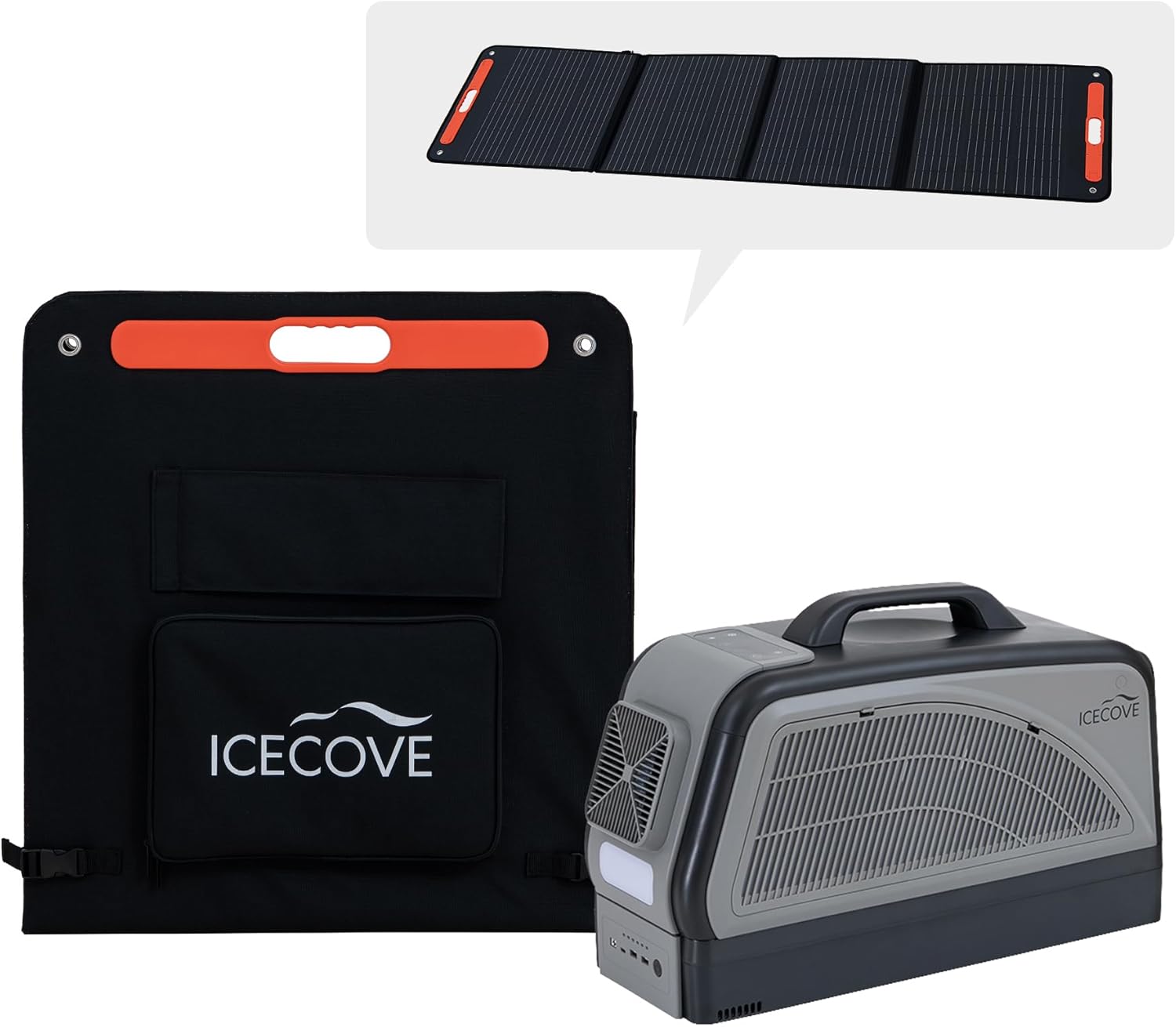 Sunjoy Portable Air Conditioner with Add-on Battery & Solar Panel, 2500BTU AC Unit, 250W Low Power Consumption, 25.5VDC, 2 Fan Speed, 3 Light Mode for Tent Camping RV Truck Van Life Home, Gray