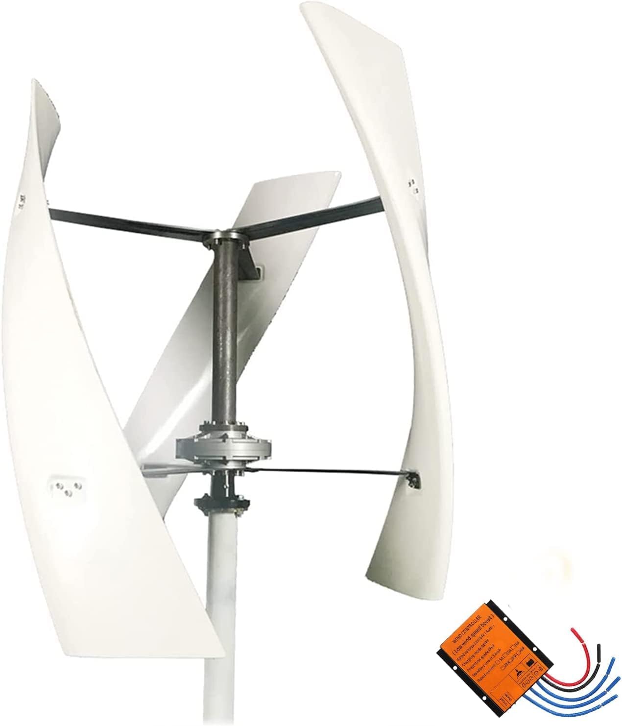 LiuSj JUnSt 10000W Vertical Axis Permanent Magnetic Levitation Wind Turbine with Controller,12V 24V 48V Home Windmill Low Wind Turbine for Home Or Camping (White)