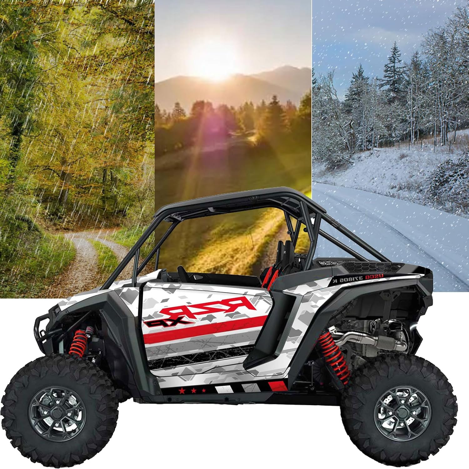 Roof for Polaris RZR XP 1000 2025, Dustproof Resistant Hard Coat Poly Roof 3-Pieces Combination Roof Sun Visor for Polaris RZR XP 1000 2024 2025 Accessories(Replace #2884553)