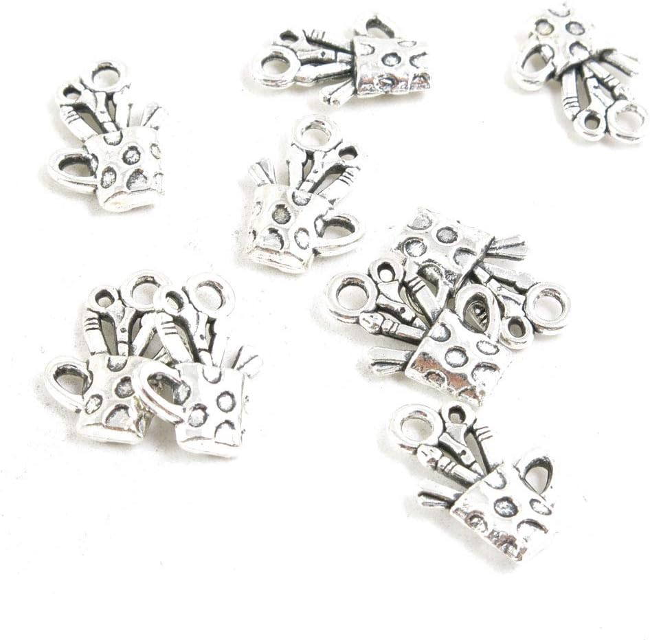 1410 Pieces Antique Silver Tone Jewelry Making Charms Crafting Beading Craft Z5UO1 Pen Cup