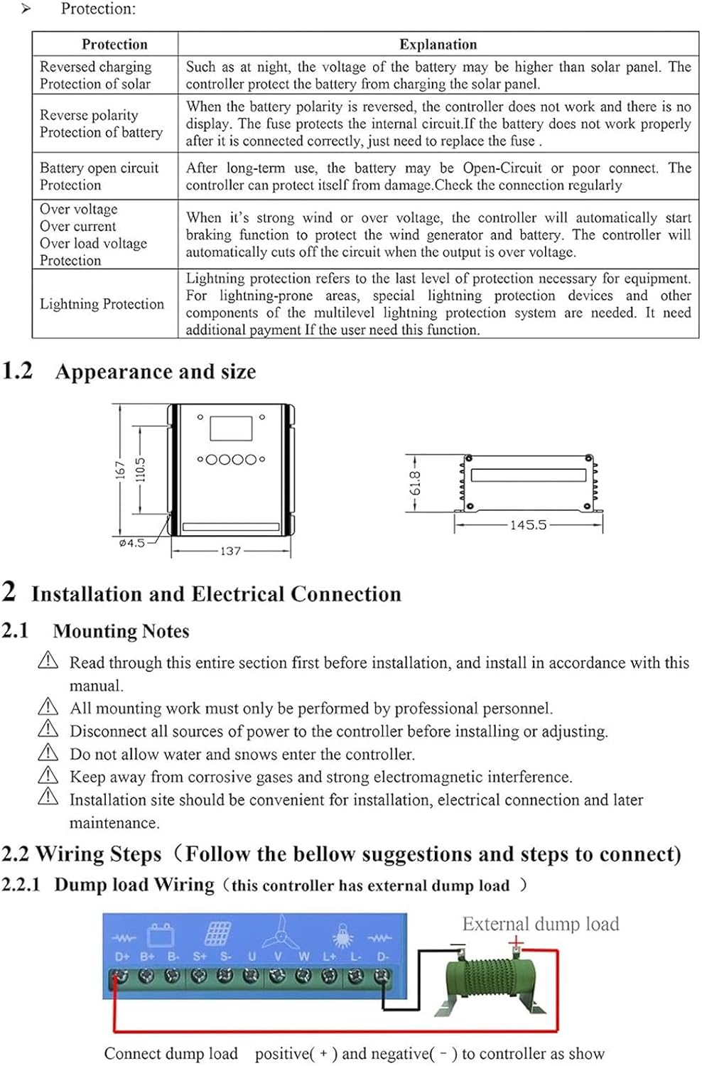 5000W Wind Solar Mixed Charge Controller, Mppt, 12V24V48V, LCD Energy for Wind, Solar Panel, Wind Solar Replenishment System 48V