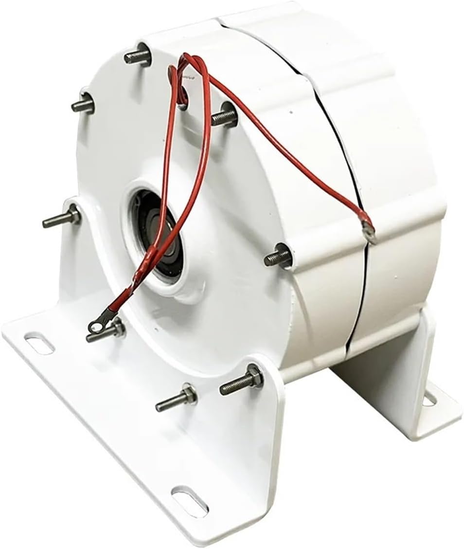 2000W Wind Turbine Generator 12V 24V 48V Low RPM Power Magnetic Water Turbine Hydro tor Low Starting Speed for Home(with Base,Double Shaft_24V)