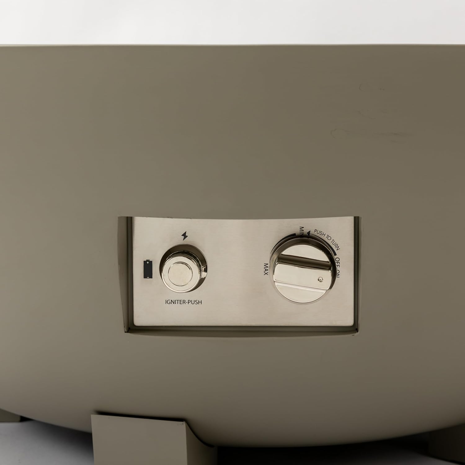 36 Inch Round Iron Fire Pit Table with Push-Button Ignition, Adjustable Flame, 10FT Propane Hose & Metal Lid, Bowl-Shaped Outdoor Gas Firepit Table for Patio, Deck, Balcony, Backyard (Grey, 36 inch)