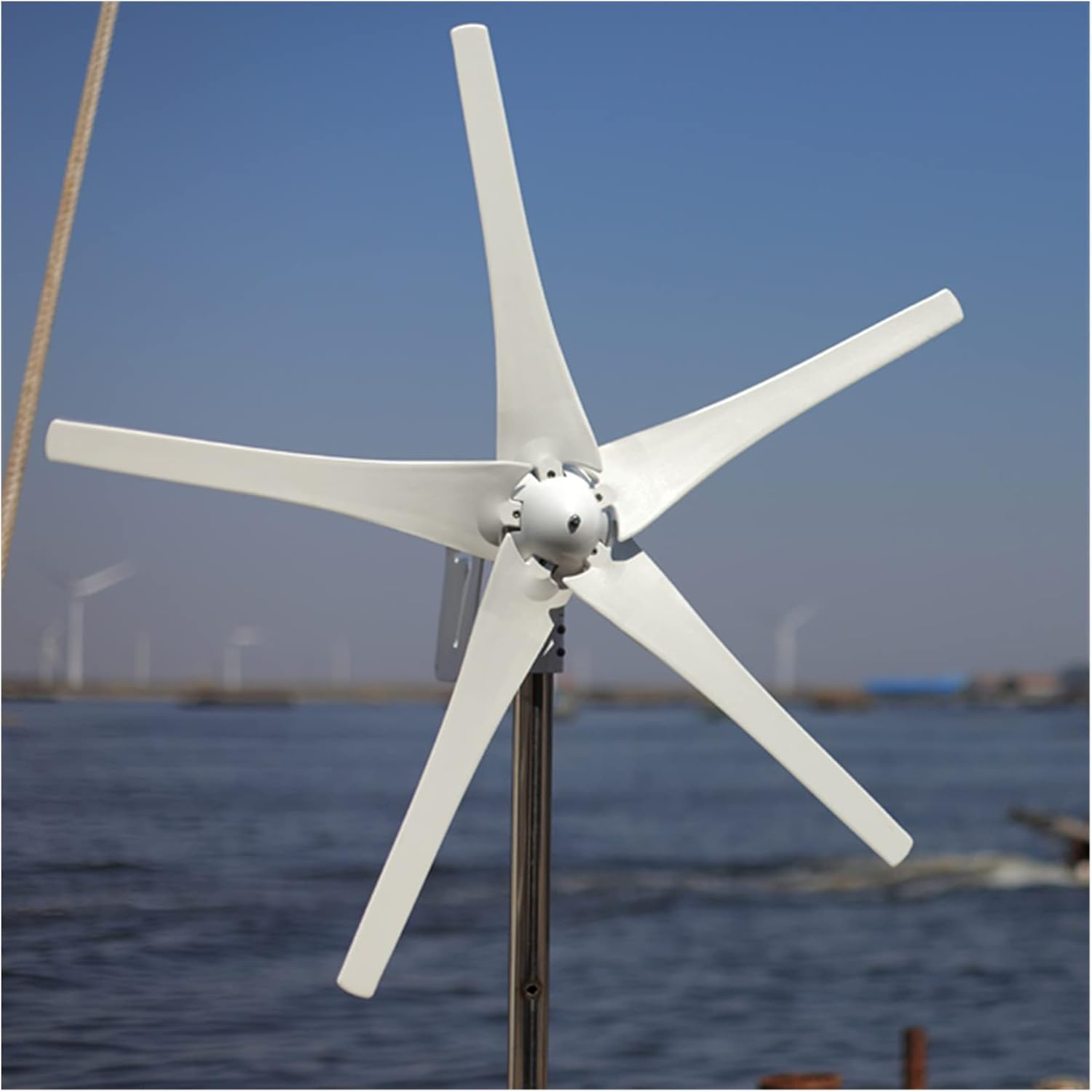 Industrial Wind Turbine Generator 400W AC12 24V 5 Blades Wind Turbine Generator for Power Generation Solar and Wind Power Parts(5 Blades,Free Controller_24)