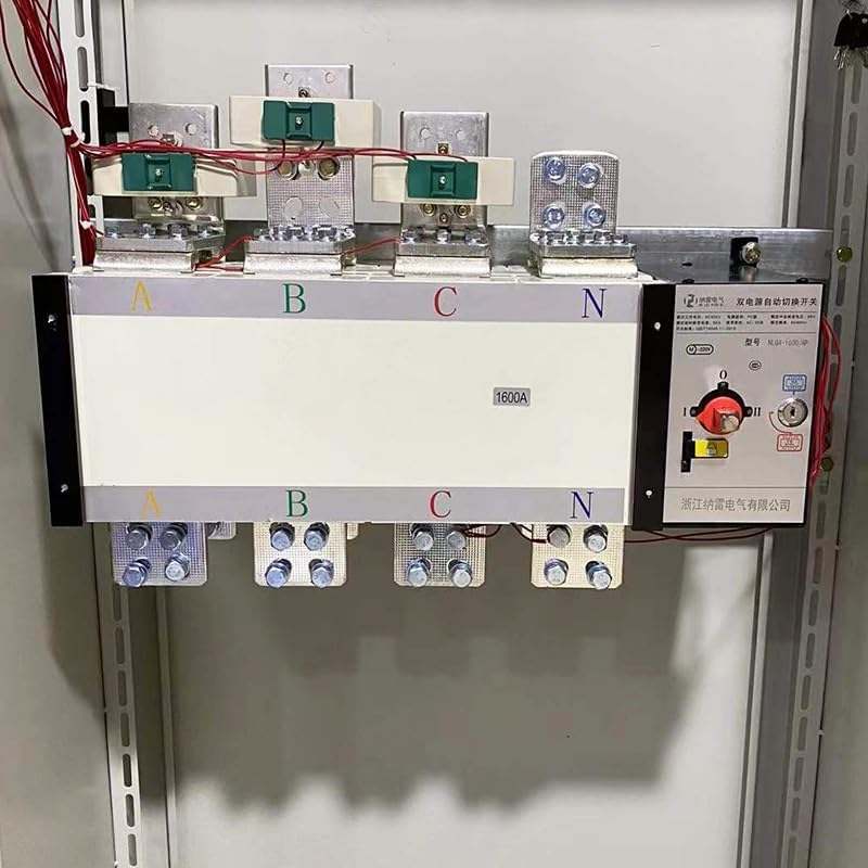 Double Power Automatic Transfer Switch NLQ4-1600A4P Dual Power Automatic Transfer Switch self-Starting Generator Two-Input one-Output fire Protection Type(NLQ4-1600A/4P)