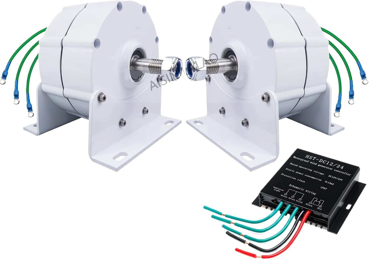 Low RPM ​​20000W 220V 3 Phase Gearless Permanent Magnet AC Alternator 12V 24V 48V Sustainable Energy Generator for Wind Turbine Generator (With Base),12v