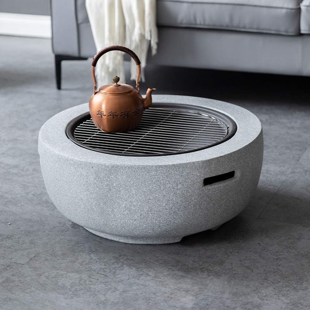 LDIW Fire Pit with BBQ Grill Shelf Garden Patio Heater/BBQ/Ice Pit with Waterproof Cover Geo Fire Pit Bowl with Spark Guard