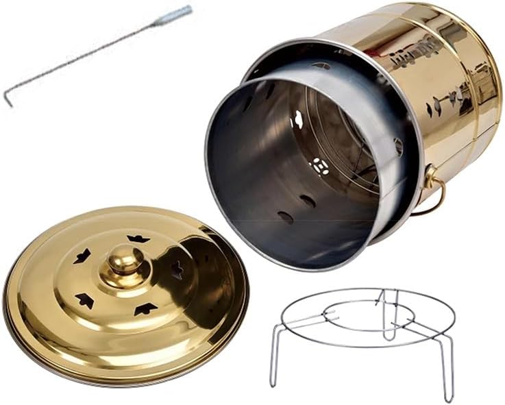 Fire Pit, Stainless Steel Incinerator Cage with Lid, Burn Barrel, Paper Money Incinerator can for Garden Paper Leaf Trash Wood Backyard Bonfire