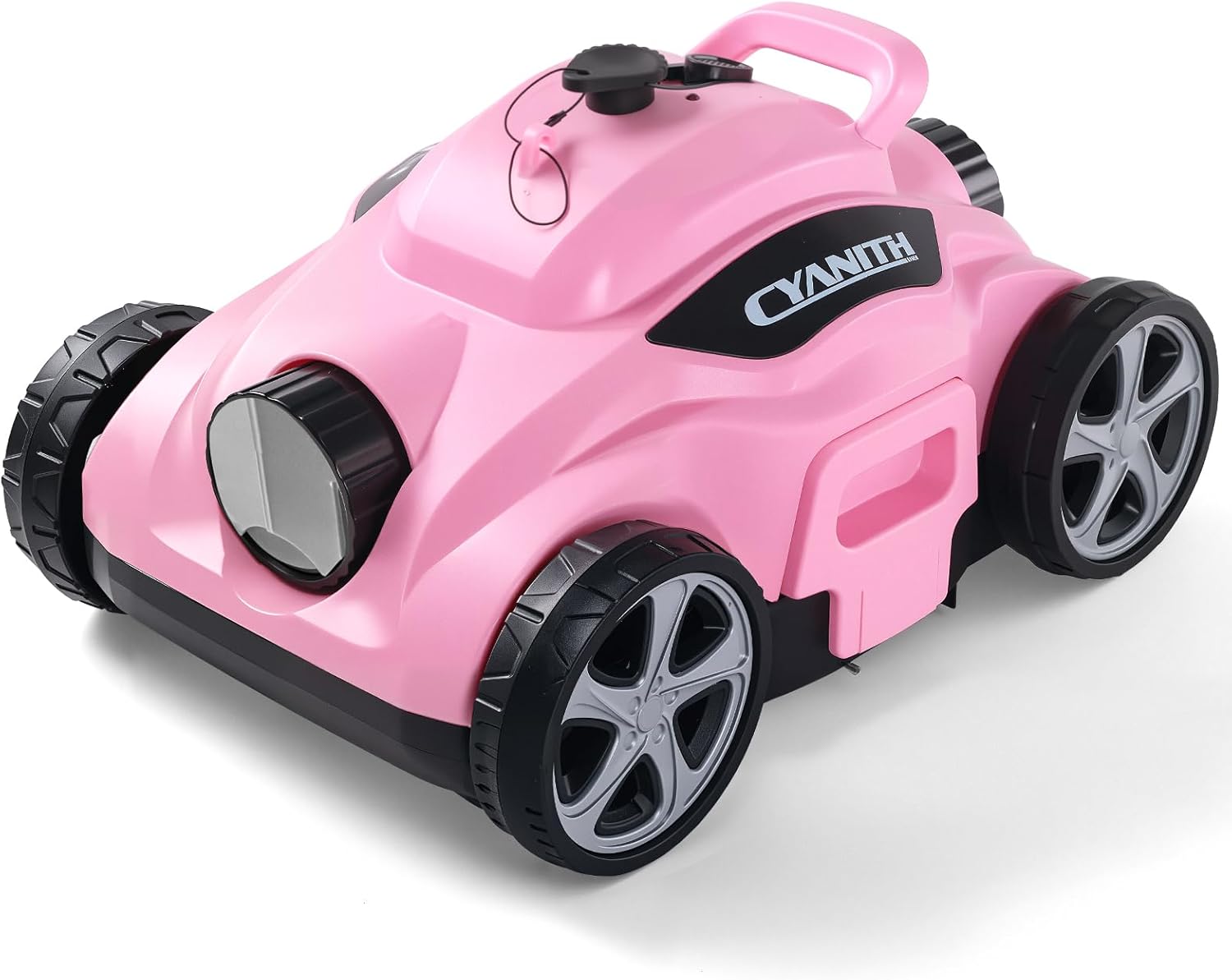 110 Mins Runtime Pool Vacuum for Above Ground Pool, Cordless Robotic Pool Cleaner for Flat Inground Pools up to 1,076 Sq. Ft, Automatic Self-Parking with Dual Strong Brushless Suction Motors（Pink