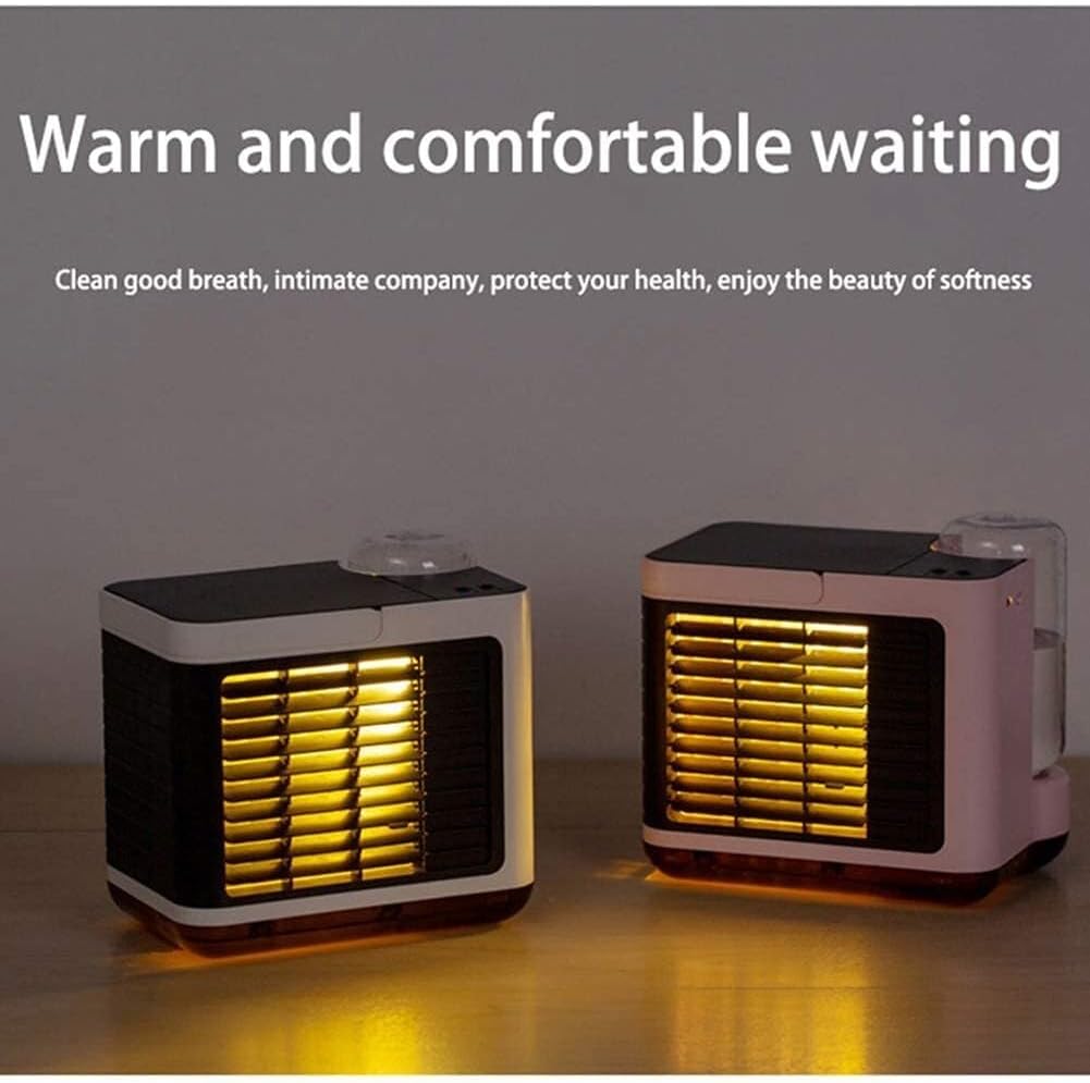 Portable Air Cooler, 3-in-1 Mobile Air Conditioner, Humidifier & Purifier with 3 Speeds, Desktop Fan for Home, Office, Travel & Dorm