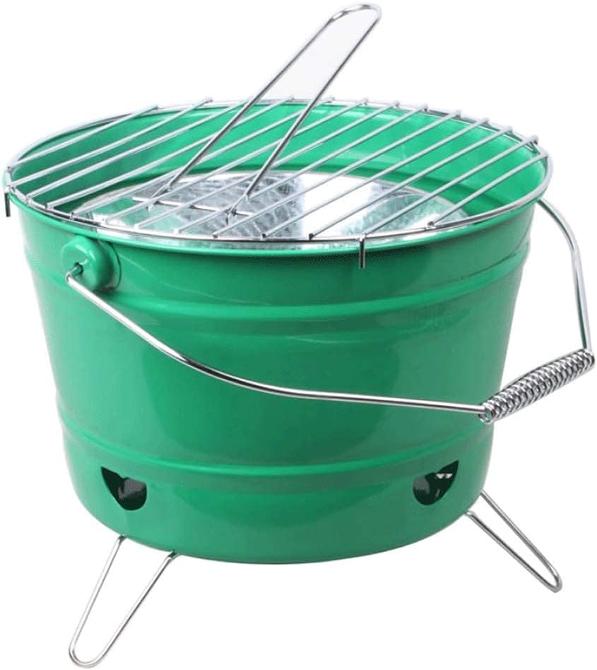 Fire pits Bucket Fire Pit, Fire Pits Outdoor Wood Burning Steel BBQ Grill Firepit Bowl with Mesh Spark Screen Cover Log Grate Wood Fire Fire Pit