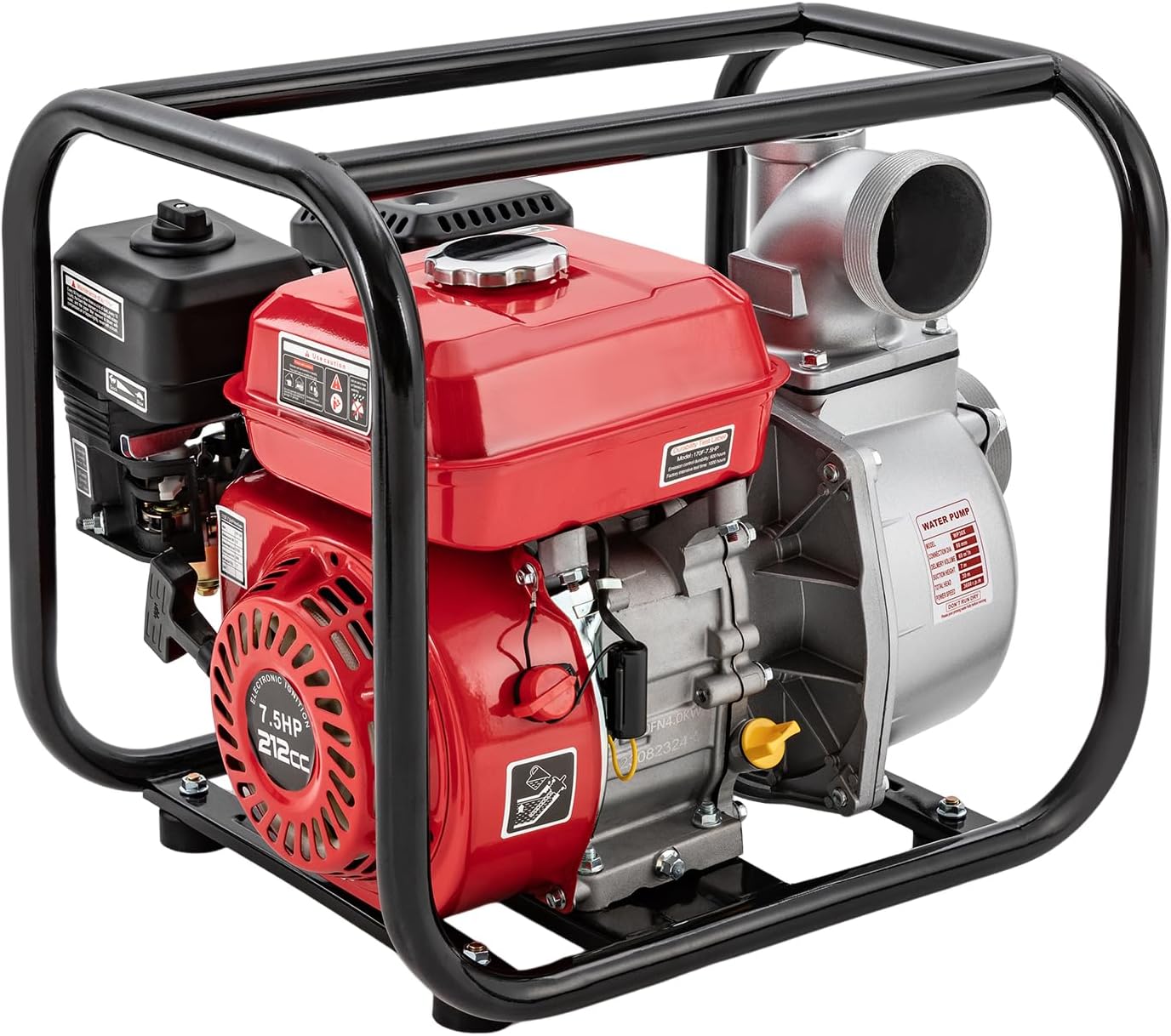 3inch Gasoline Engine Water Pump,7.5 HP 4-Stroke 212cc Gas Powered Trash Water Transfer Pump Garden Farm Irrigation Petrol Pump,Portable High Pressure with 24.61 ft Hose for Irrigation Pool