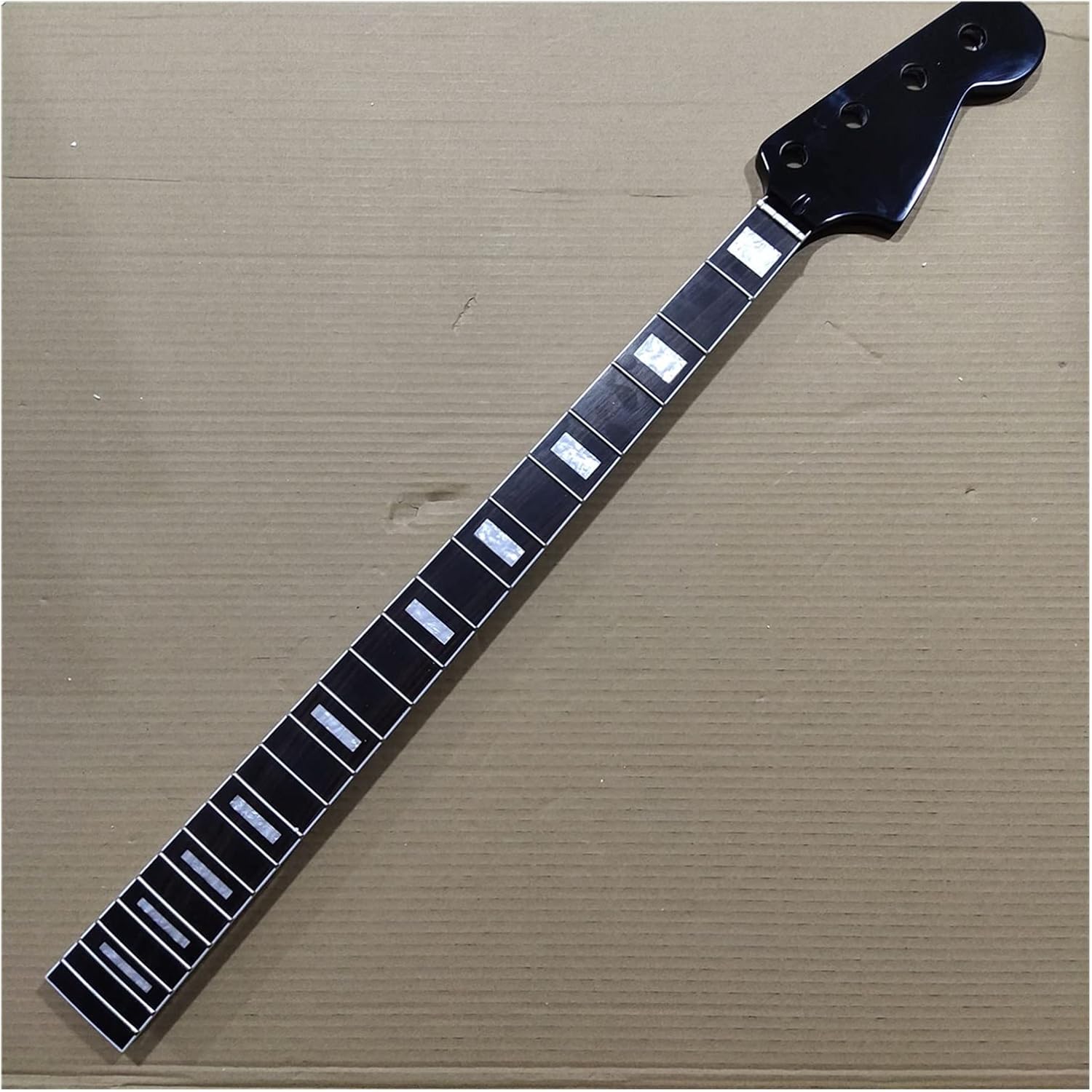 Maple 22 Frets Bass Neck Replacement 4 String Rosewood Fingerboard 34 Inch Black Unfinished Guitar Neck