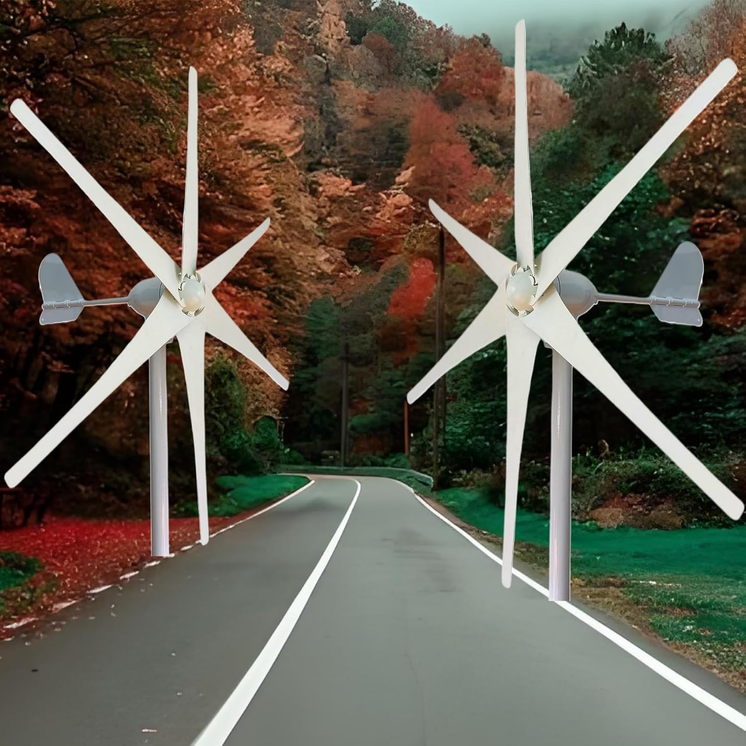 500W-800W 6 Blade Wind Controller Turbine Generator Kit, 48V/220V Wind Turbines Horizontal Home Powers Windmill Energy Turbines Charge(No Noise)