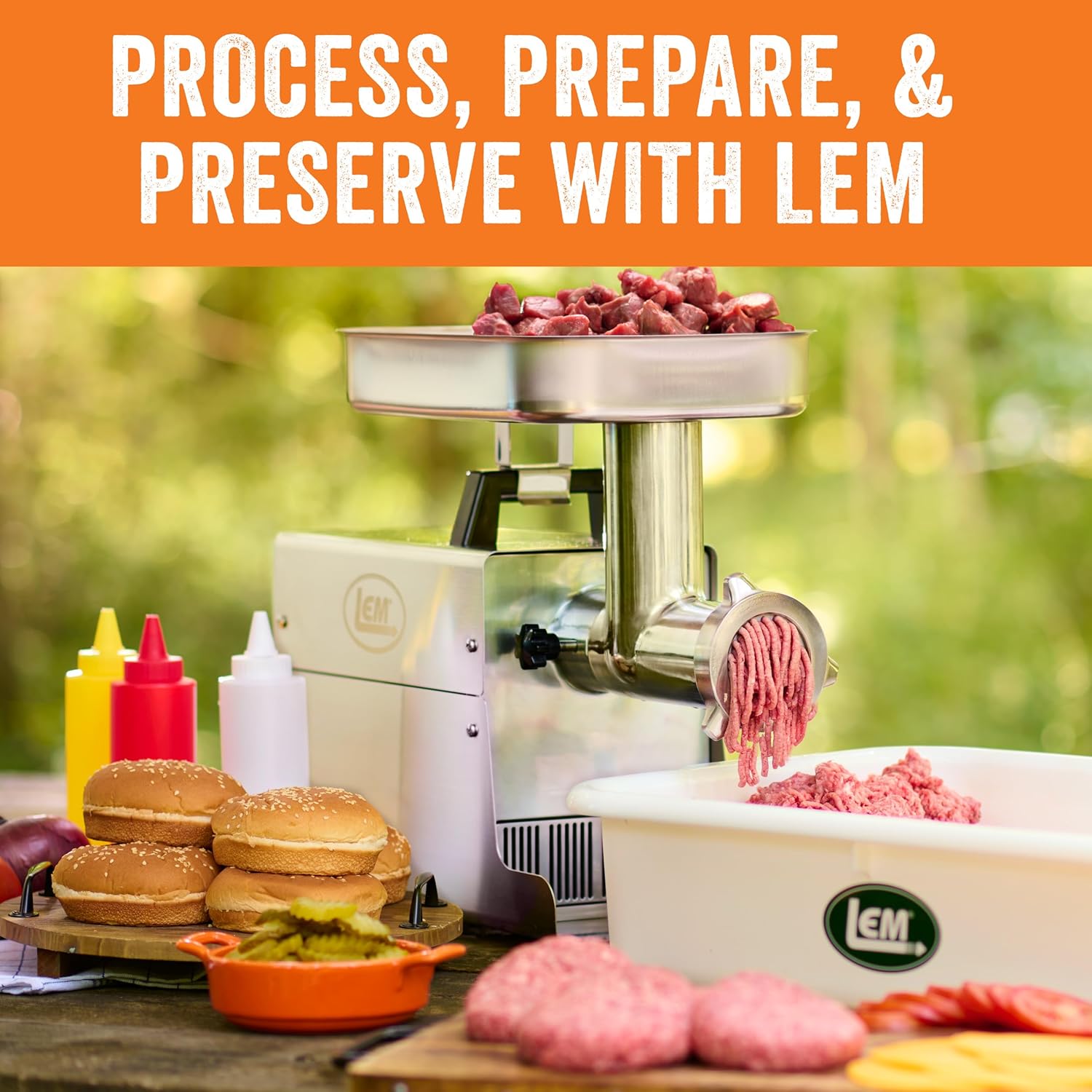 LEM Products Grinder Accessory Kit, Includes Foot Switch, Poly Bag Tape Machine, Meat Bags, Silicone Spray, and Brushes