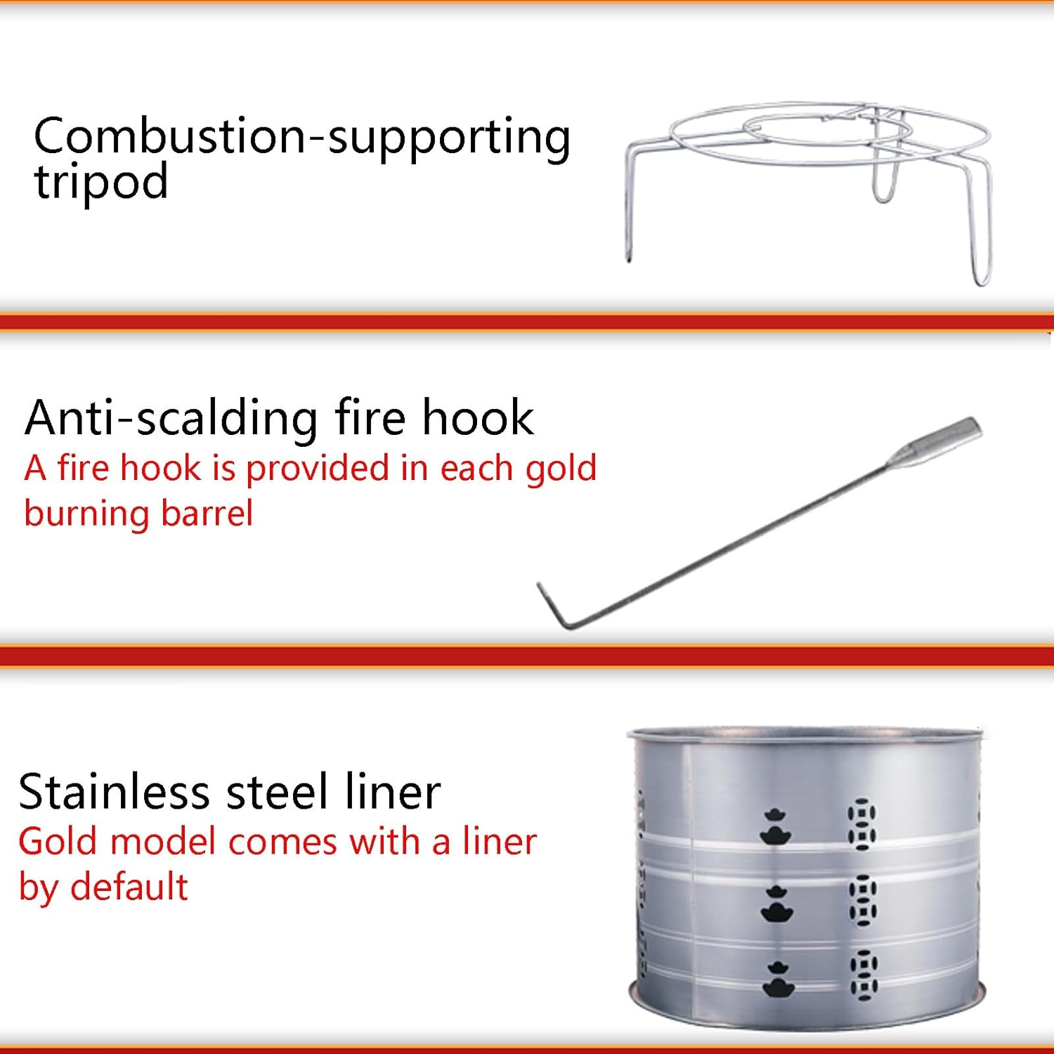 Garden waste incinerator，Stainless Steel Burn Barrel，waste incinerator，Stainless Steel Burn Barrel, Outdoor Fire Pits With anti-scalding handle,burn barrel trash，Fire Pit With liner ，outdoor, park(46.