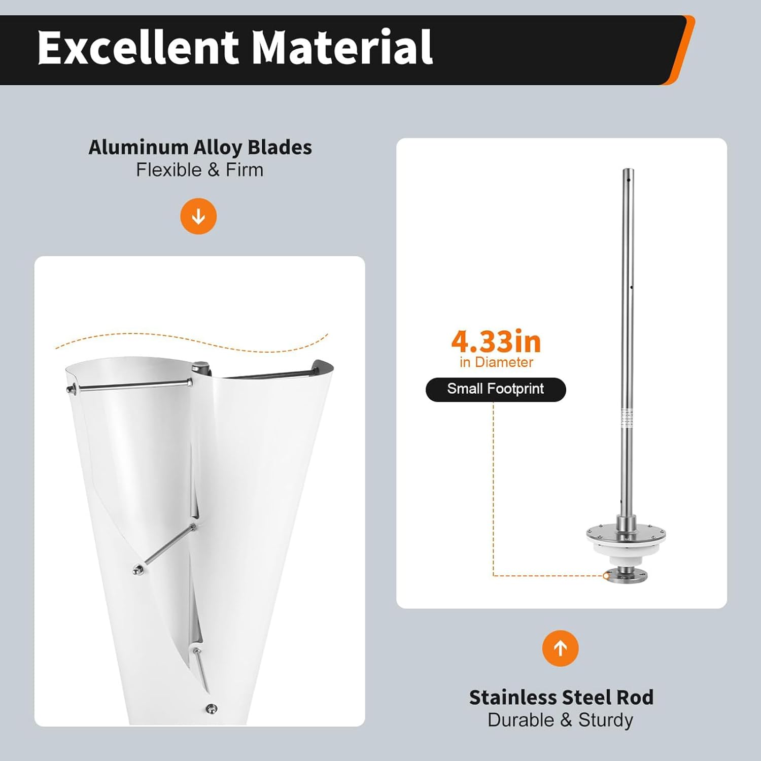 12V/24V/48V Vertical Wind Turbine Generator, 5000W Aluminum Alloy Maglev Wind Generator, for Home Power Generation, Road Street Lights,12V