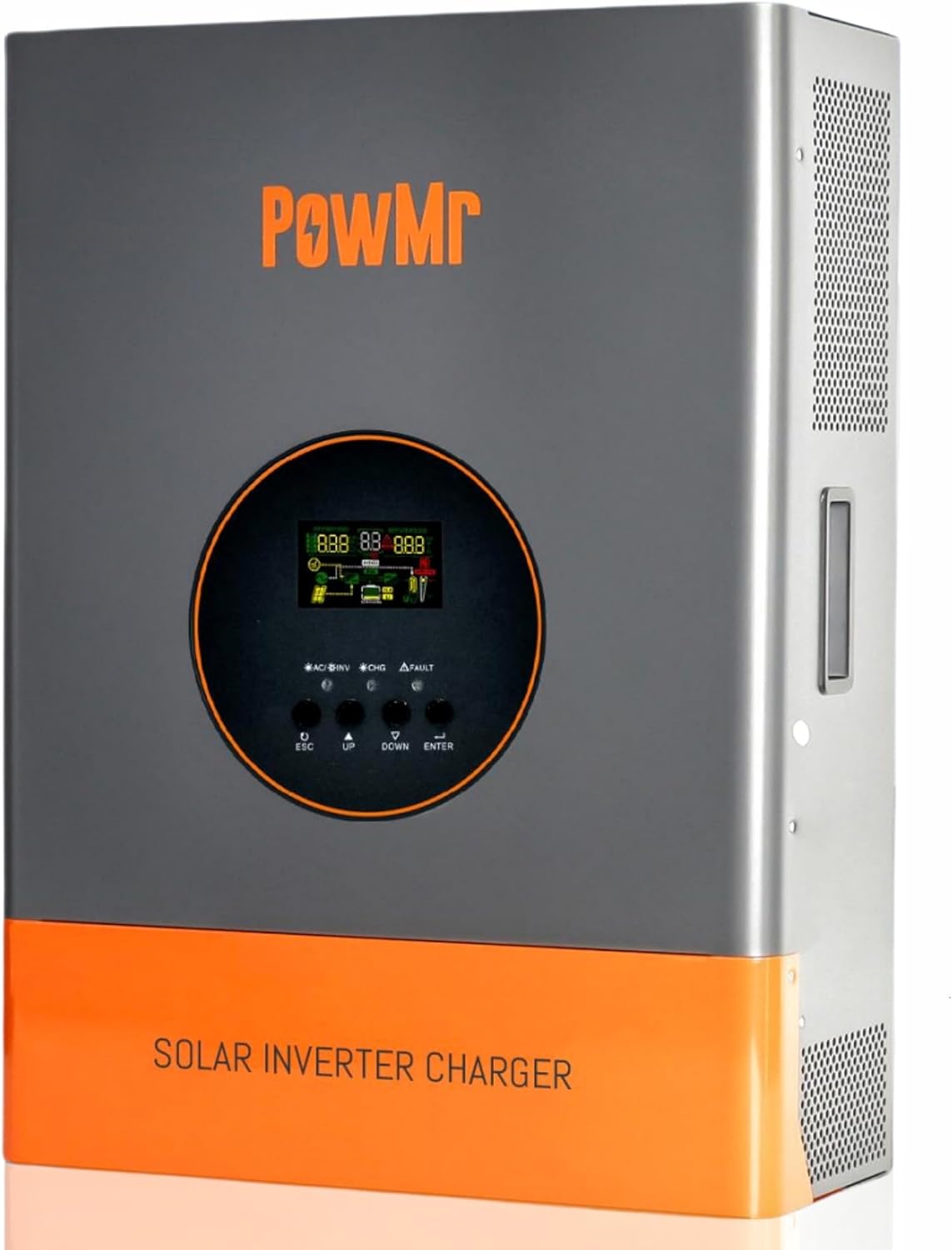 PowMr 5000W Hybrid Solar Inverter 48VDC to 110/220VAC, 5kW Off-Grid w/Built-in 120A MPPT Charge Controller, Pure Sine Wave Inverter for 48V Lead-Acid and Lithium Battery, Peak Power:15000W