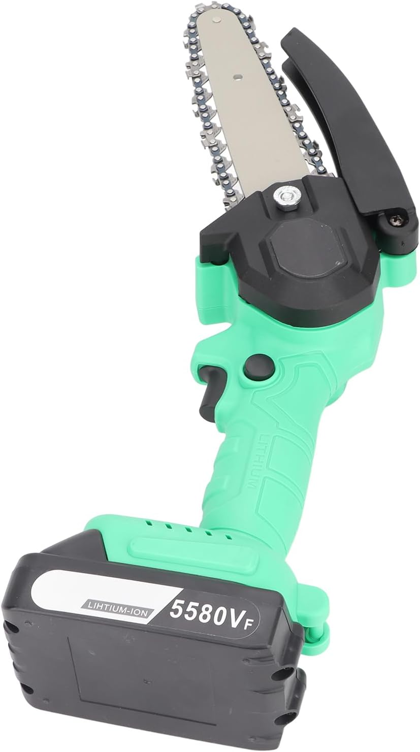 Small Lightweight Electric Power Chain Saw, Multifunctional Lithium Battery Handheld Chainsaw with Guards, for Outdoor Pruning, Cutting