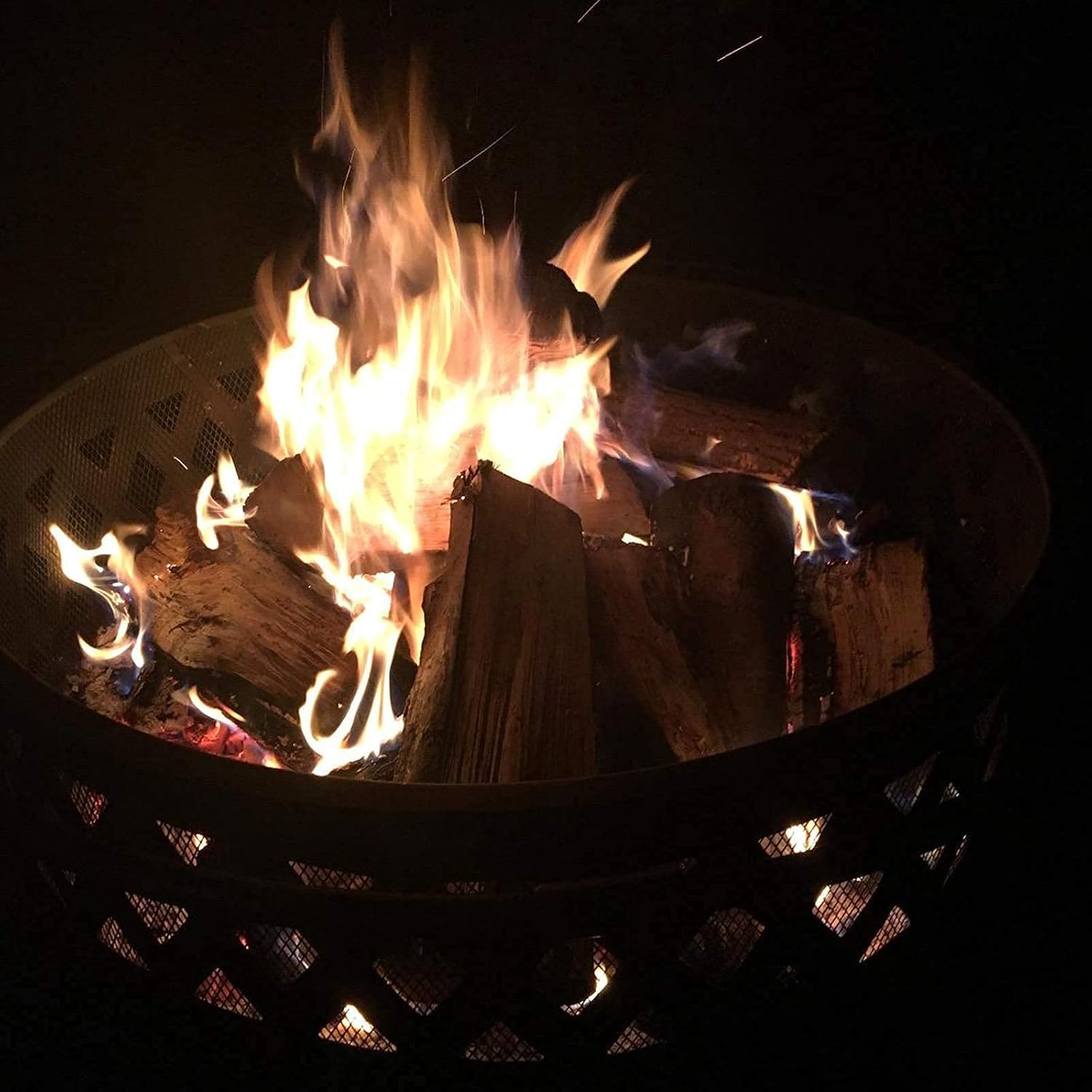 Fire Pit Outdoor Large Bonfire Wood Burning Firepit Bowl BBQ Charcoal Grill Picnic Stove with Spark Screen Cover Log Grate Brazier forrd Garden