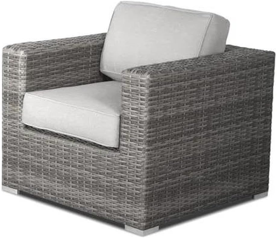 Living Source Intl 3-Piece Wicker/Rattan Fire Pit Patio Set in Espresso/Gray