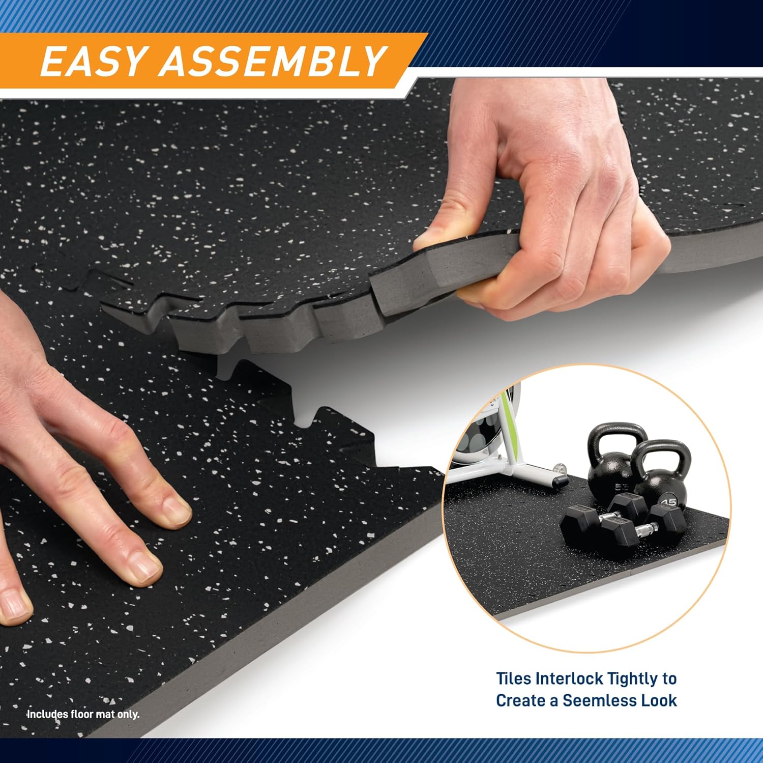 Marcy EVA Foam Interlocking Flooring Mat High Density Non-Slip Tiles for Fitness Equipment, Workout Cushion and Floor Protection