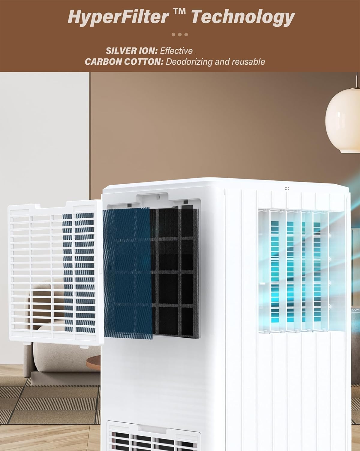 8000BTU Portable Air Conditioners, Portable AC Unit for Room Up to 350 Sq. Ft,3-IN-1 Room Air Conditioners with Fan/Dehumidifier/24H Timer/Remote Control & Windows Kit, White