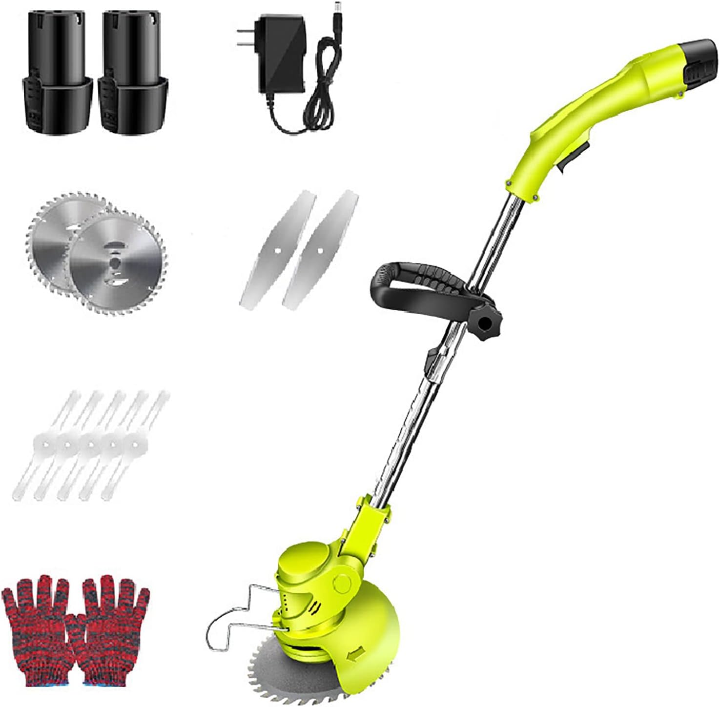 3-in-1 Electric Cordless Lawn Mower with 24V Walk-Behind Weeder Functionality and Adjustable Length Rotary Head