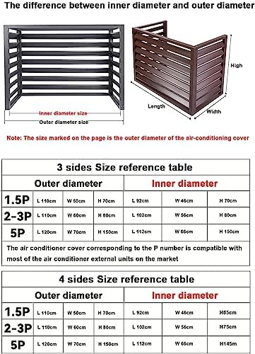 air Conditioner Fence for Outside Units Outdoor Privacy Fence Panels,AC Covers for Outside to Hide Air Conditioner & for Outdoor Privacy, Aluminum Alloy Space Divider Trash Can Enclosure Flower Stan