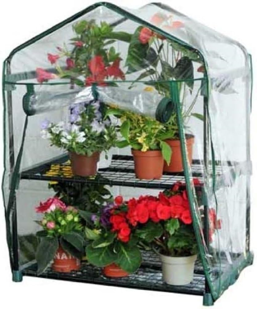 2-Tier Greenhouse with Removable PVC Cover