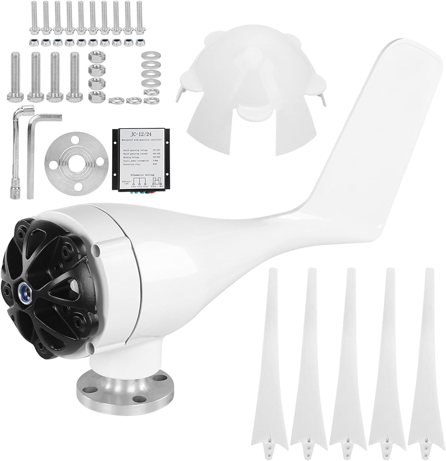 Windmill Generator 5 Blade Small Wind Turbines Kit Industrial Energy Equipment 800W for Lithium Batteries (12V)